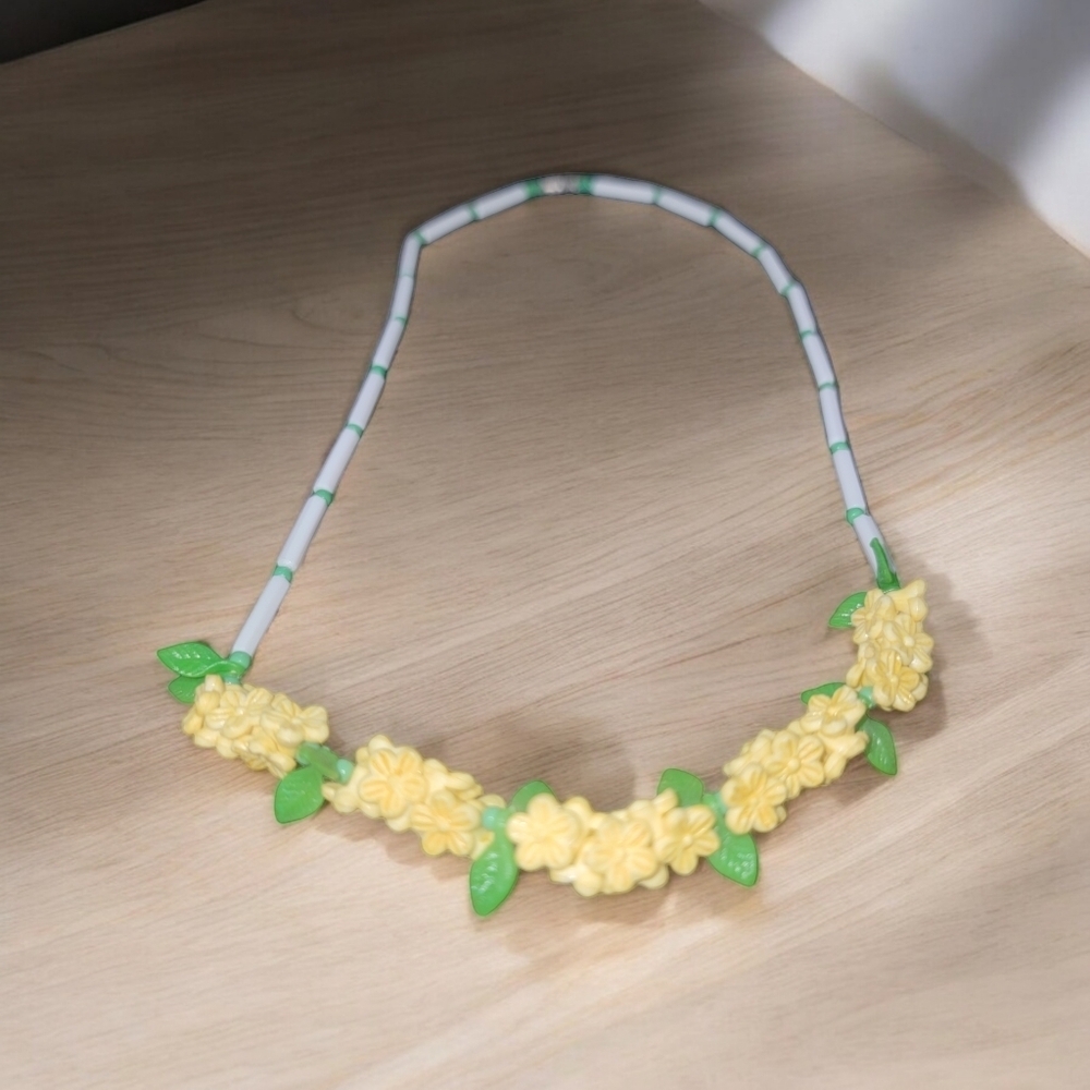 Yellow and Green floral necklace